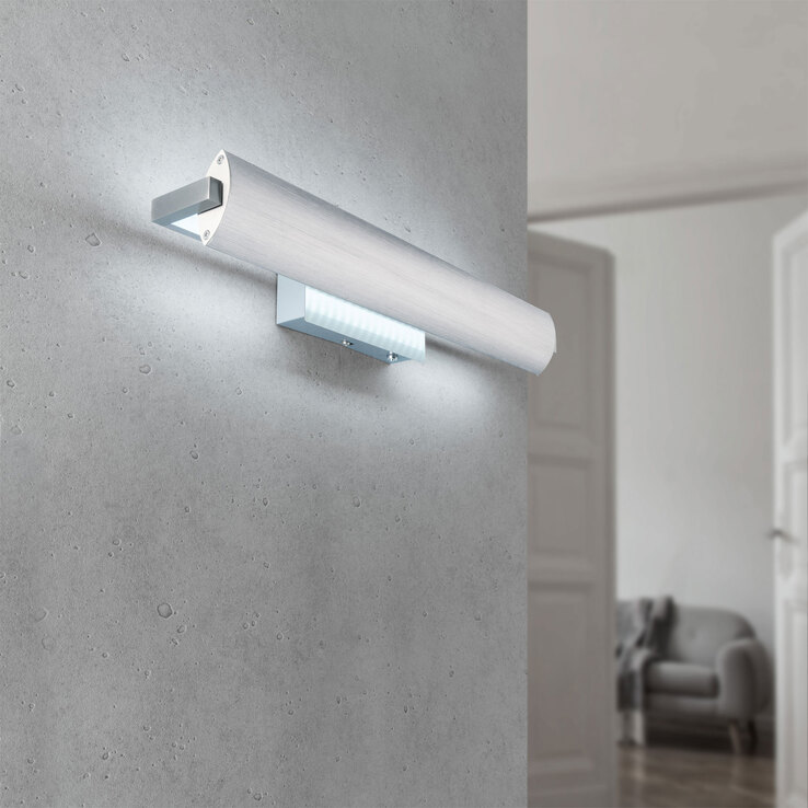 FISCHER & HONSEL LED Wandleuchte BEAT TW 46 x 12 cm nickelfarbig