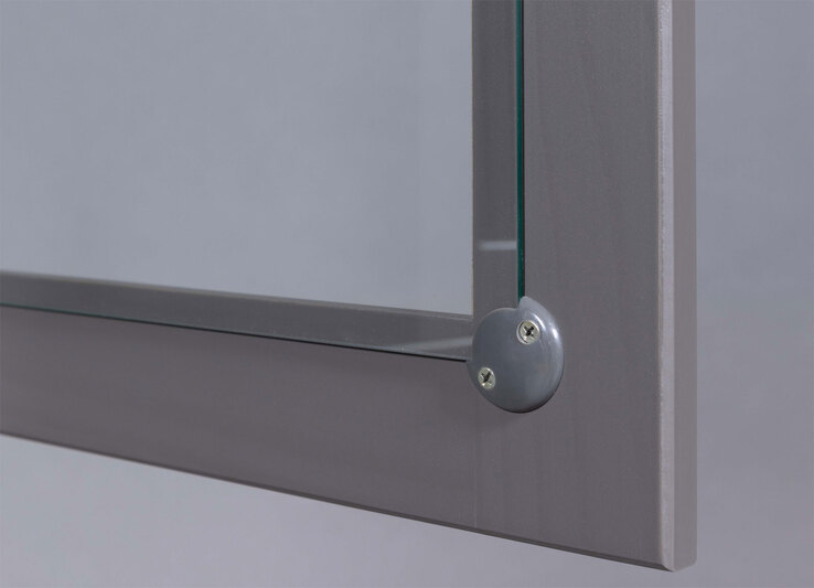 Vitrine NICLAS 90x190x38,4 cm Massivholz grau