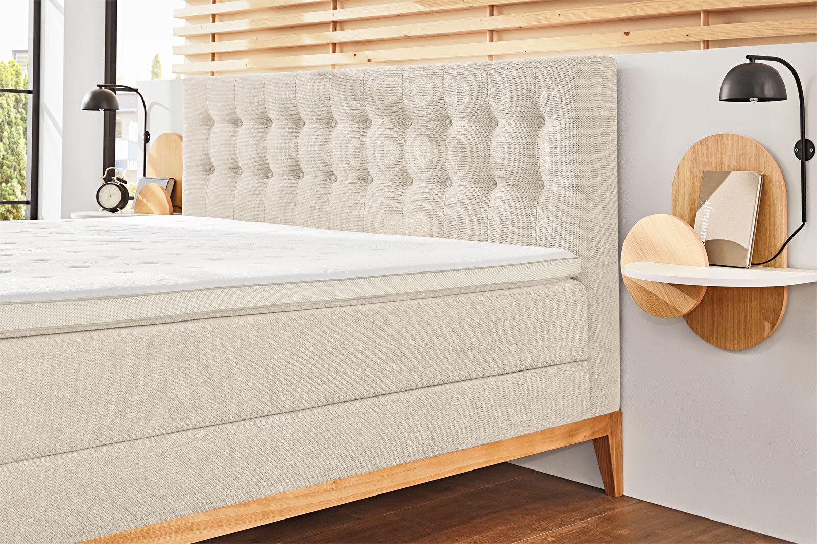 CASAVANTI Boxspringbett WESTWOOD beige/ braun