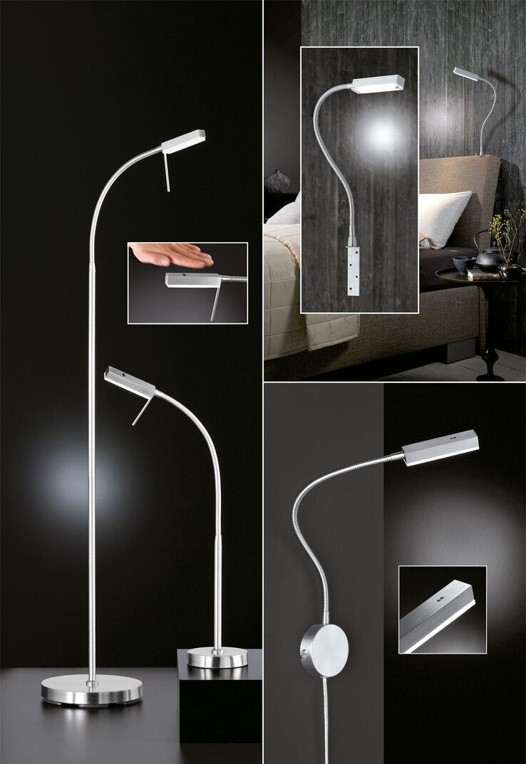 FISCHER & HONSEL LED Wandlampe RAIK I nickelfarbig mit Gestensteuerung