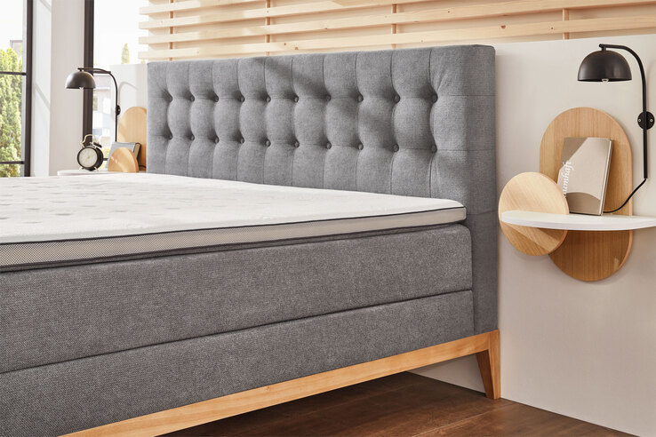 Boxspringbett WESTWOOD grau/ braun