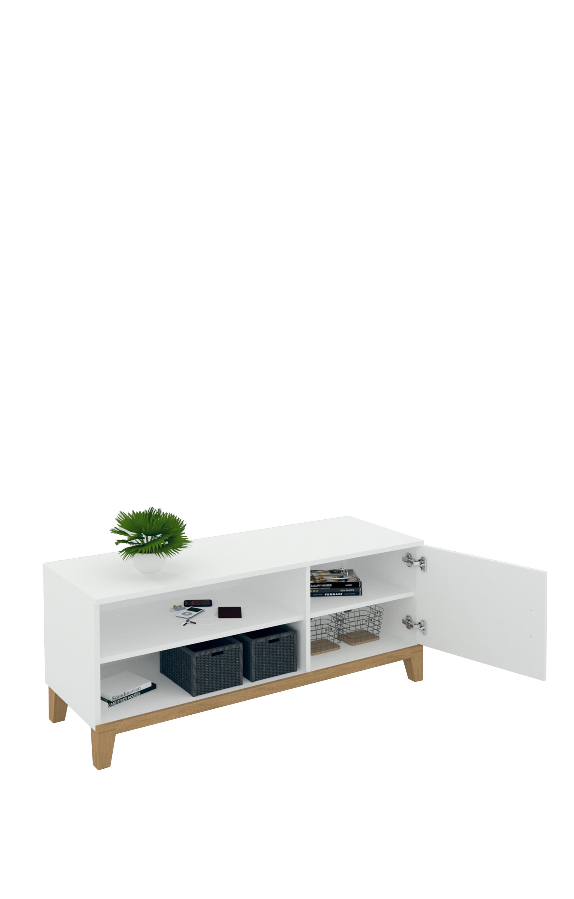 TV-Schrank HYGGE weiß/ braun