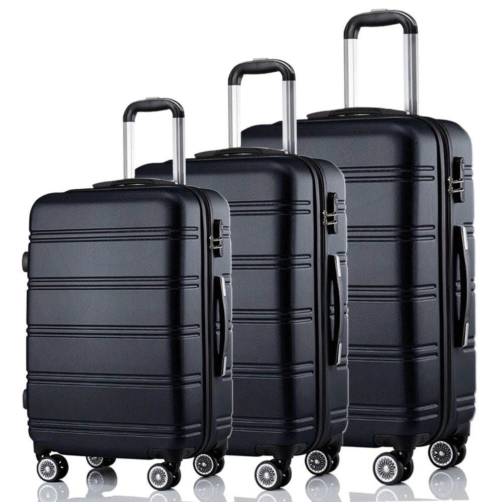 Koffer-Set LINE 3-teilig Kunststoff schwarz