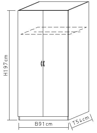 Drehtürenschrank C.A.P.A 91 x 197 x 54 cm Nachbildung Eiche-Sonoma 