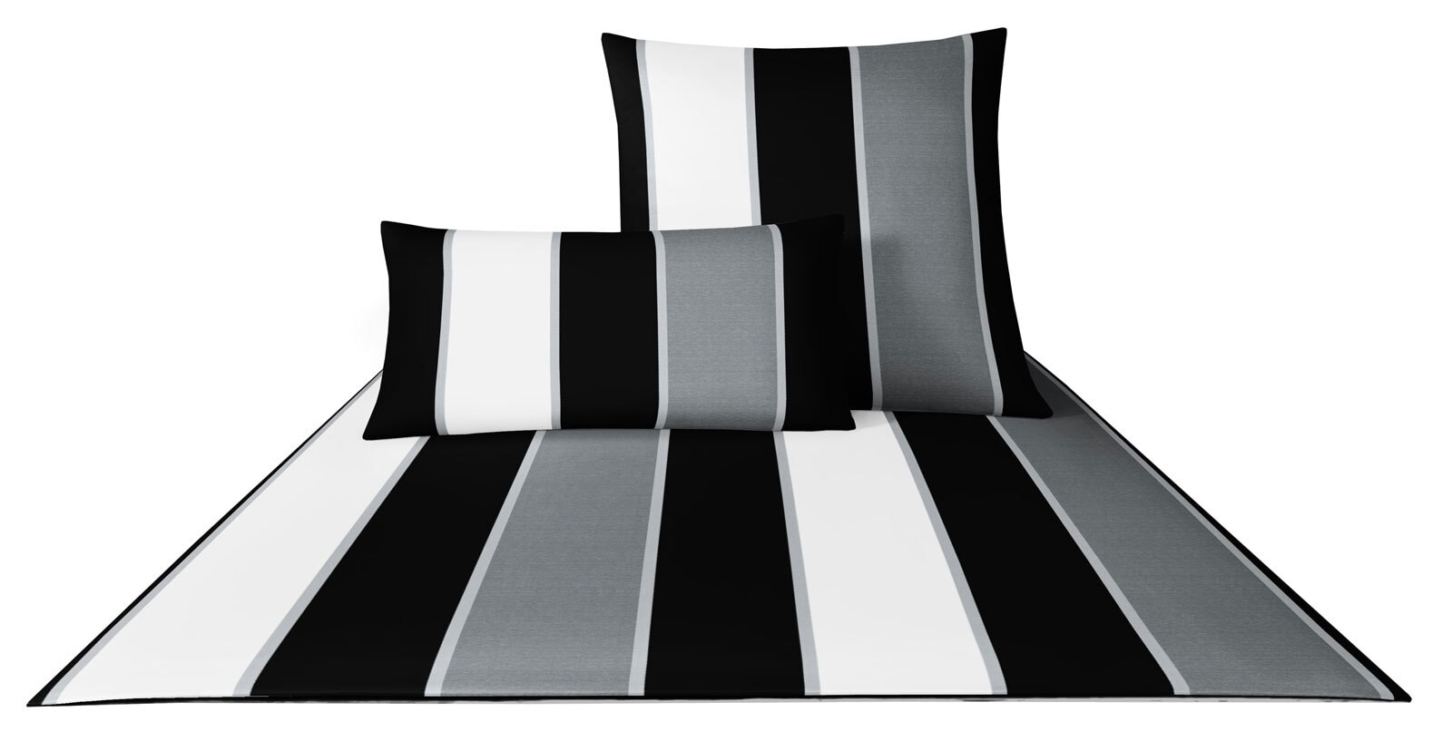 JOOP! Satin-Bettwäsche LINES 155 x 220 cm schwarz/weiß  
