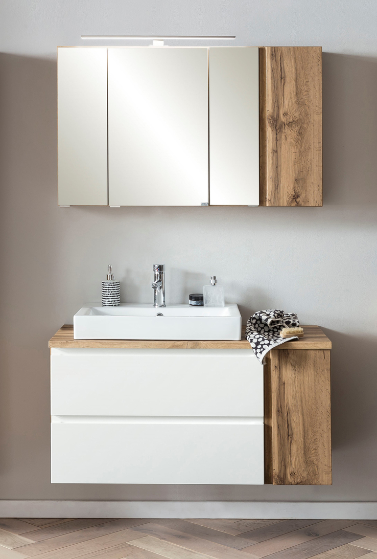 Badkombination GENT weiß/braun 105cm