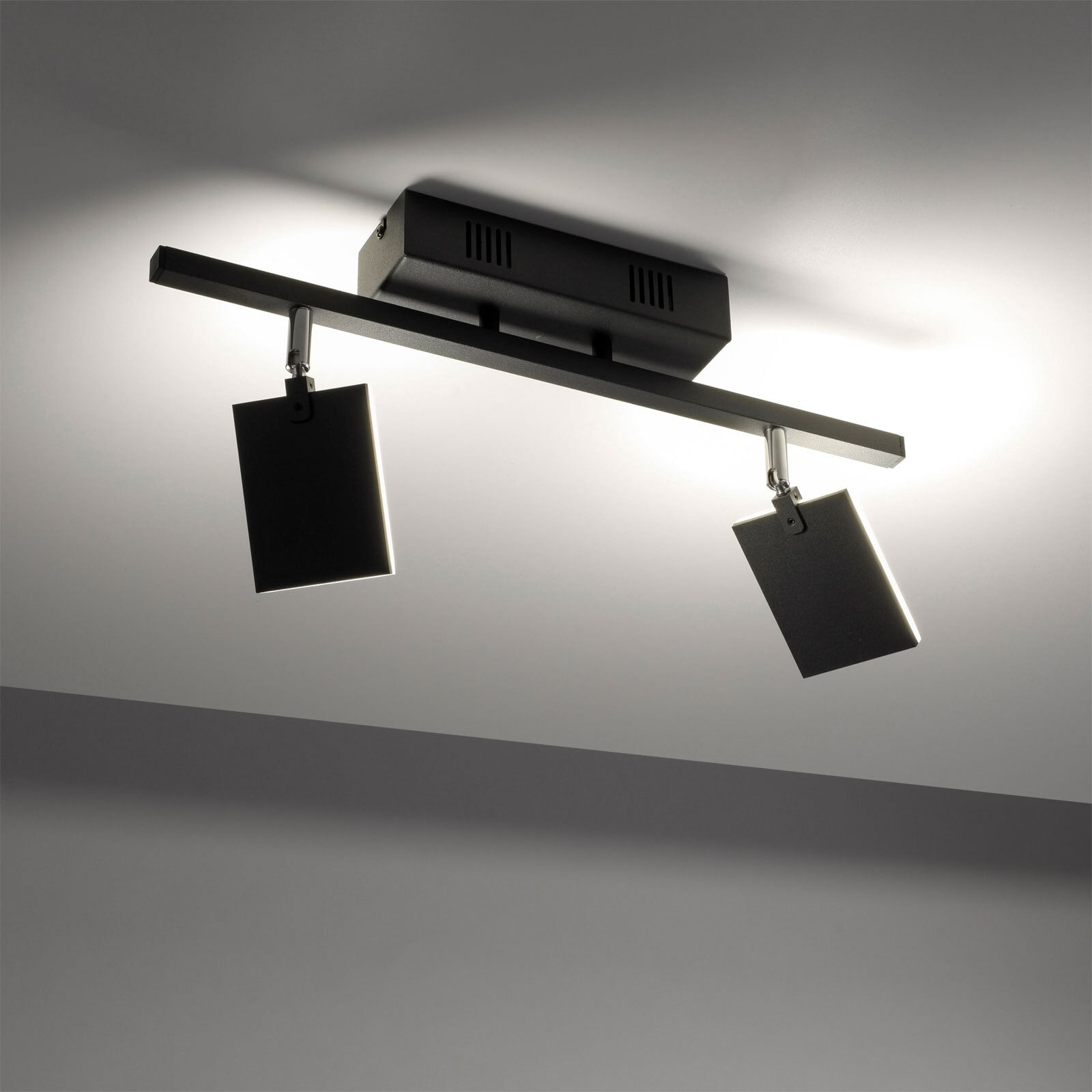 Paul Neuhaus LED Deckenlampe mit 2 Spots PURE-MIRA schwarz