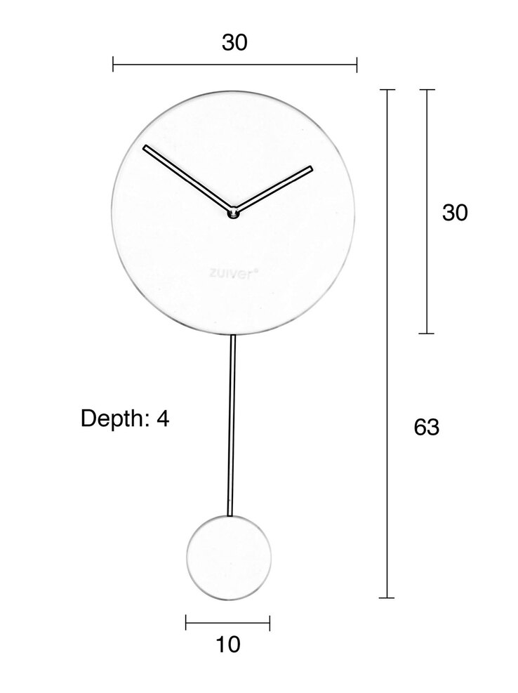 zuiver Uhr MINIMAL grau