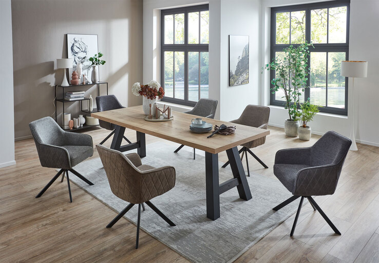 Stuhl MENU mit Armlehnen grey/schwarz