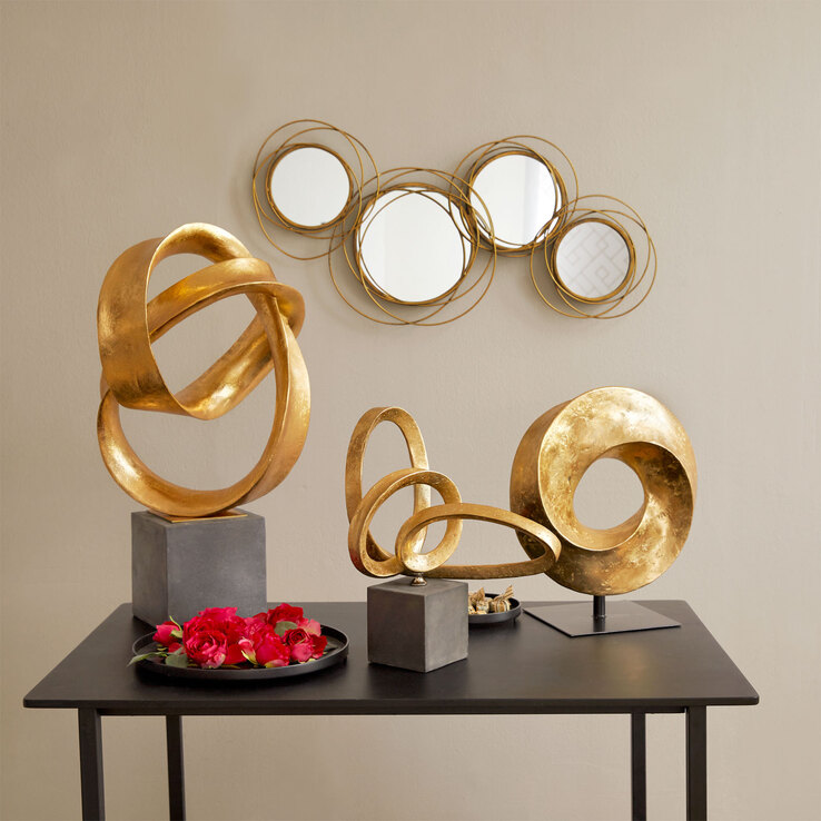 casaNOVA Deko Objekt Skulptur 67 cm goldfarbig