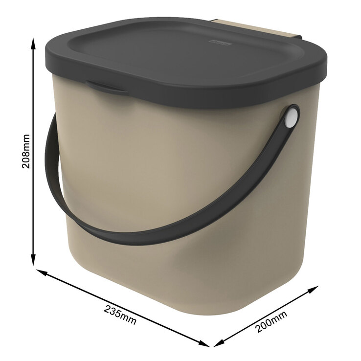 rotho Abfalleimer ALBULA beige /schwarz