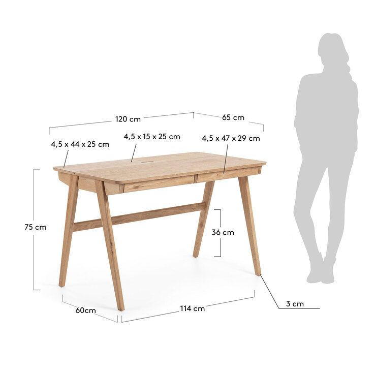 Kave Home Schreibtisch JAKES Natural