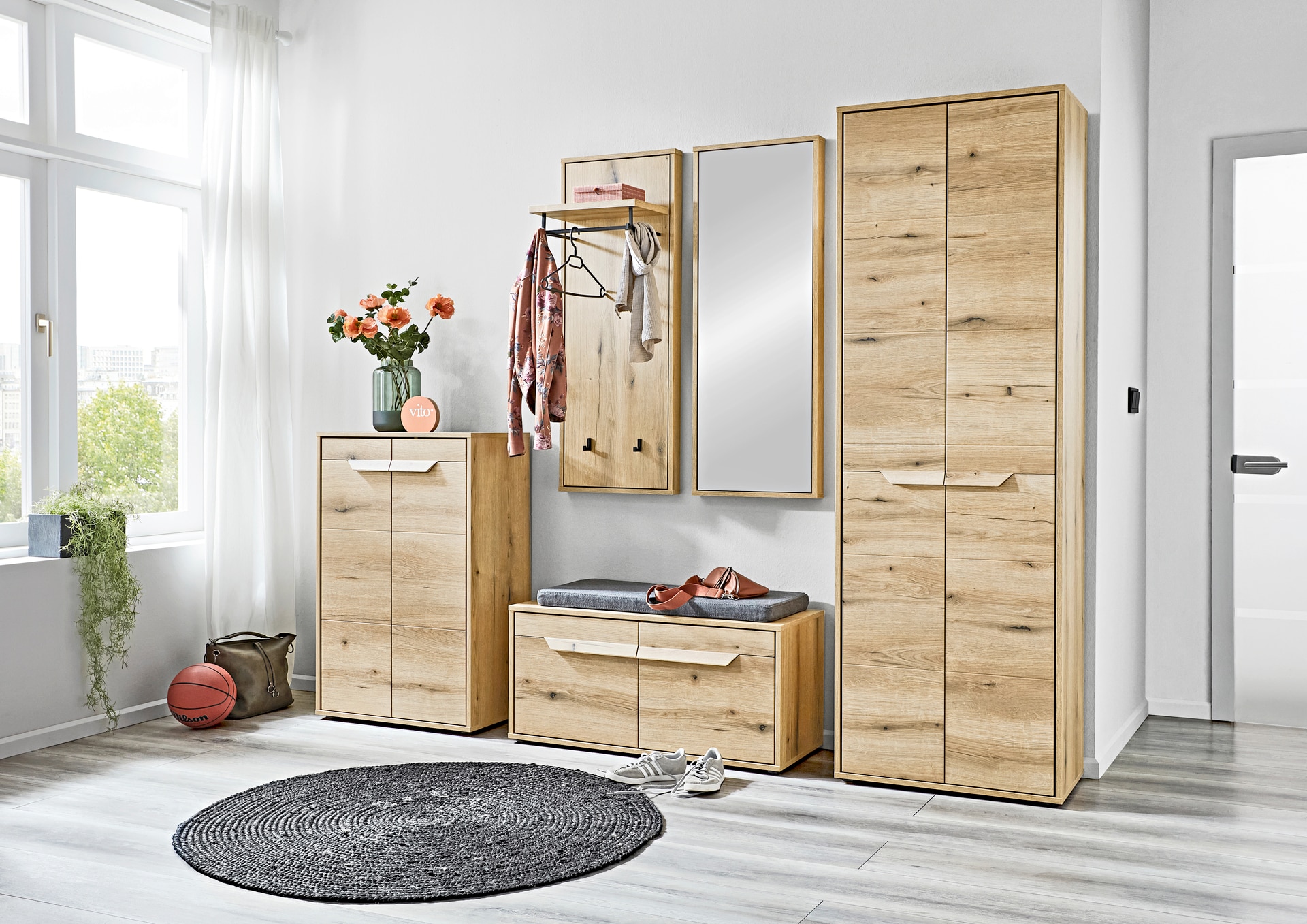 vito Garderobenschrank PERADO 64 x 197 cm braun - Eiche Evoke Dekor