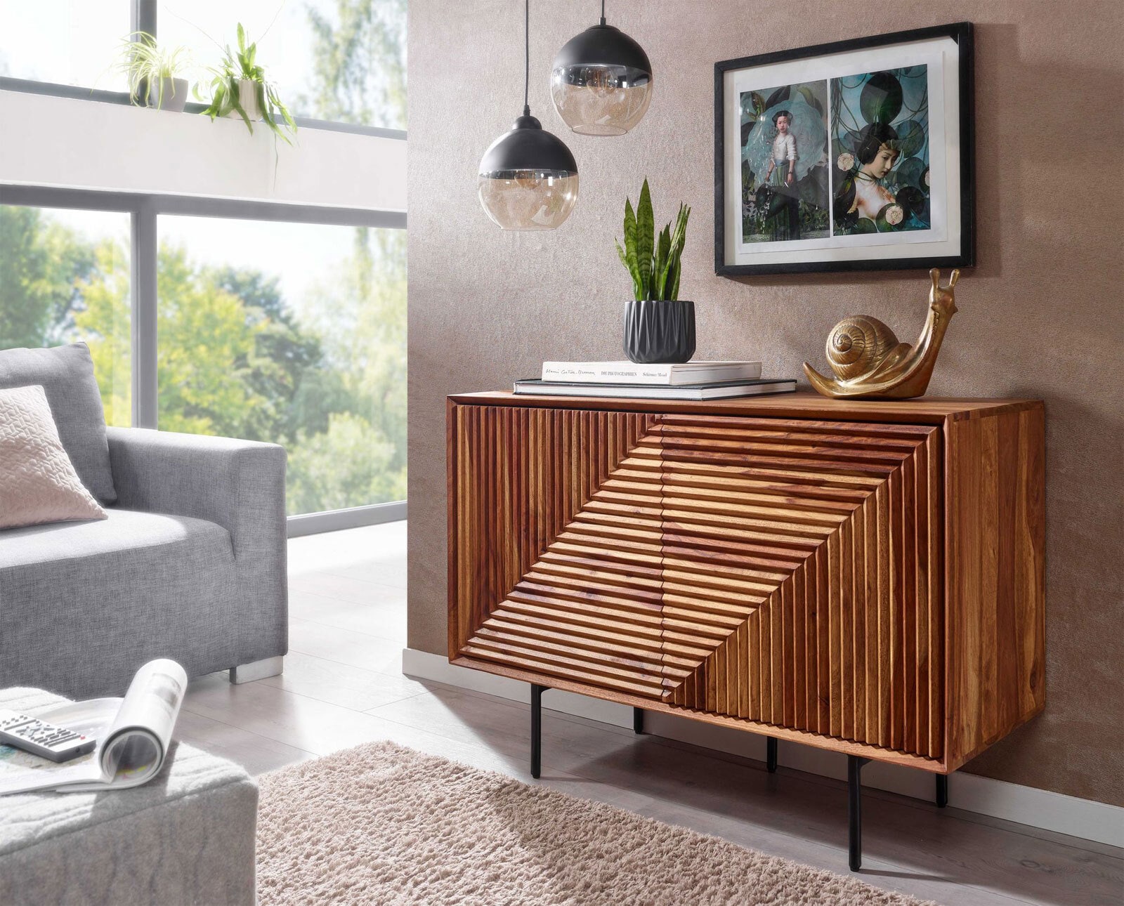 CASAVANTI Sideboard 100 x 71 cm Sheesham massiv