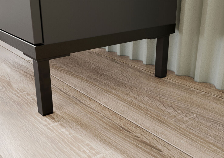 Kommode YONKERS 60 x 97 cm Graphit/ Navarra Eiche