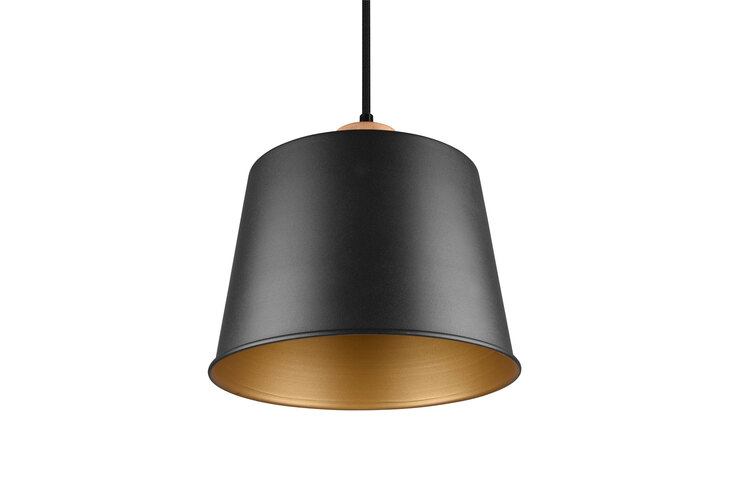 TRIO Retrofit Pendelleuchte HARRIS 1-flg schwarz /Holz