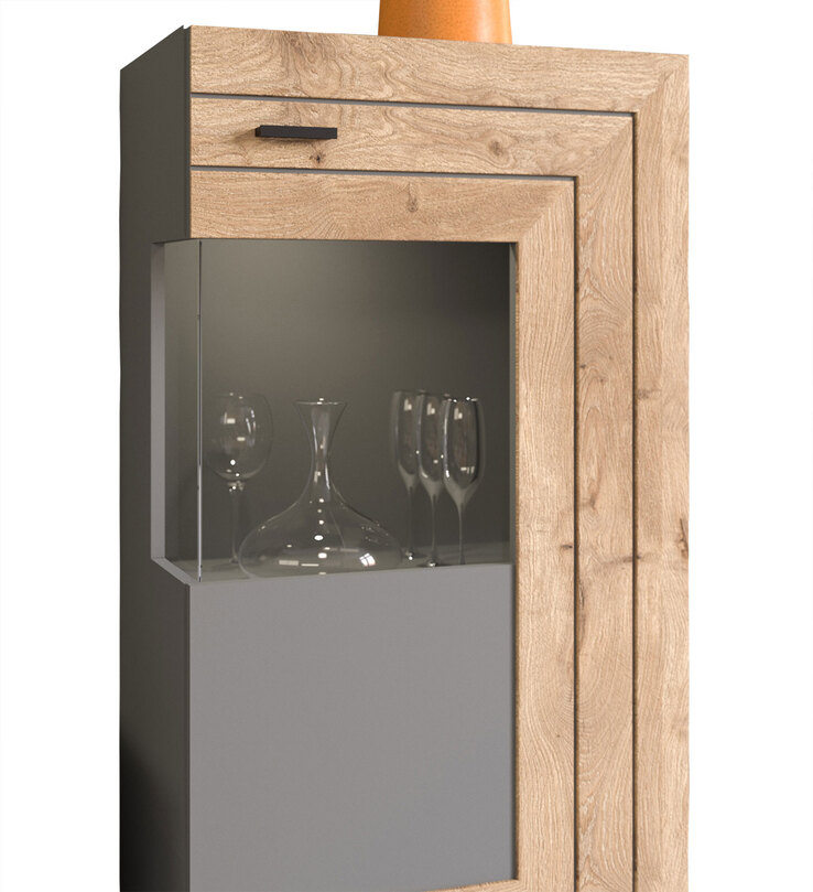 Vitrine FRENO II Oak/ grau