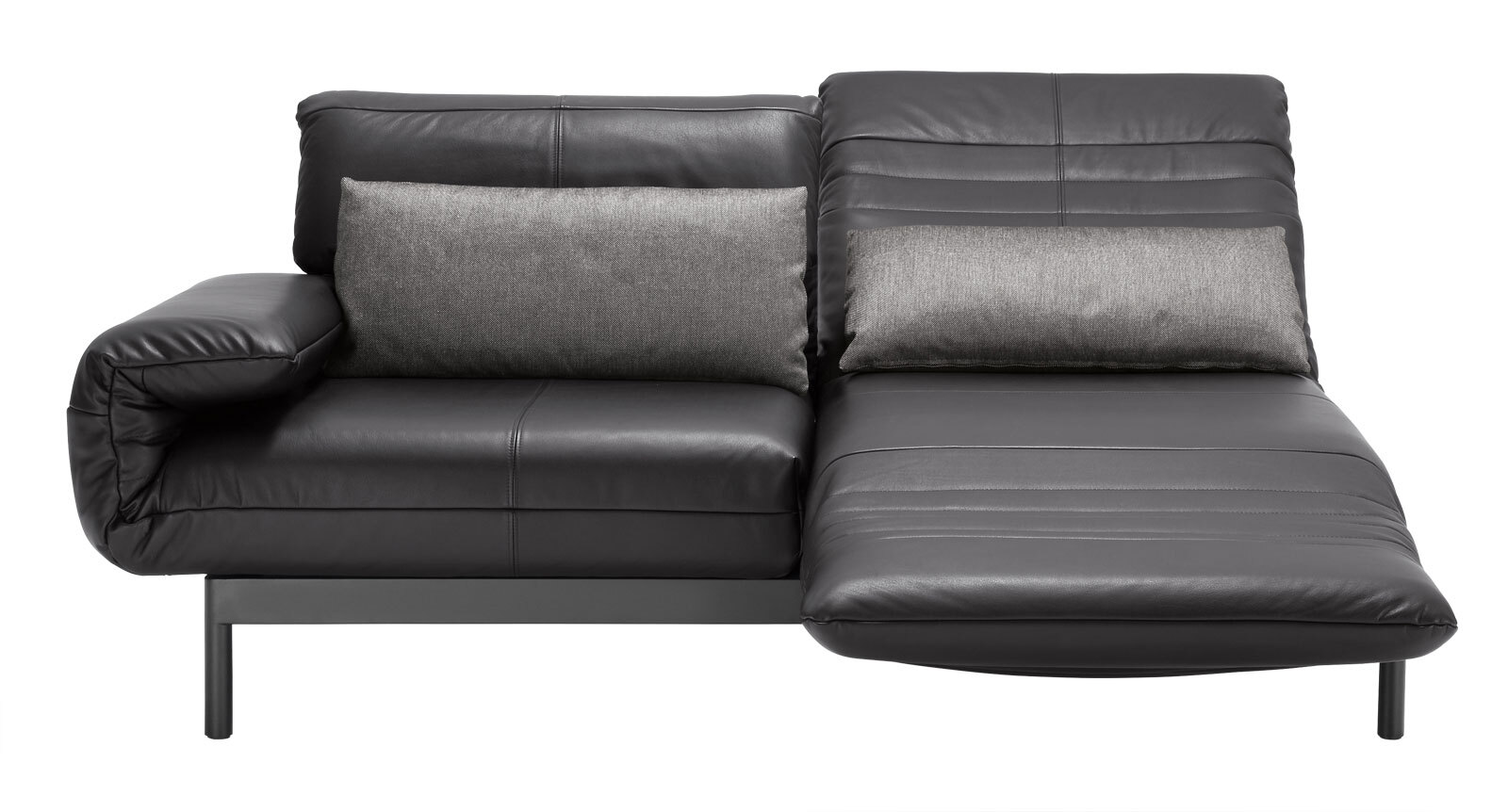 ROLF BENZ Ledersofa 3-Sitzer PLURA schwarz