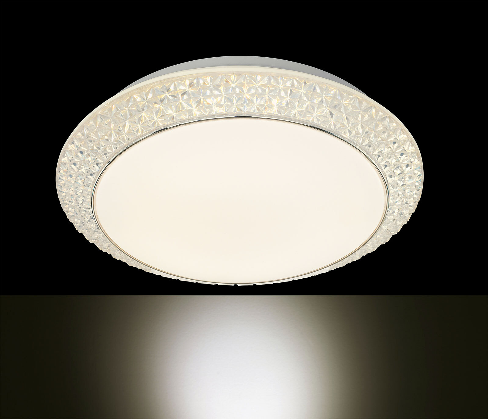 WOFI CCT LED Deckenlampe VELDEN 41 cm Metall weiß