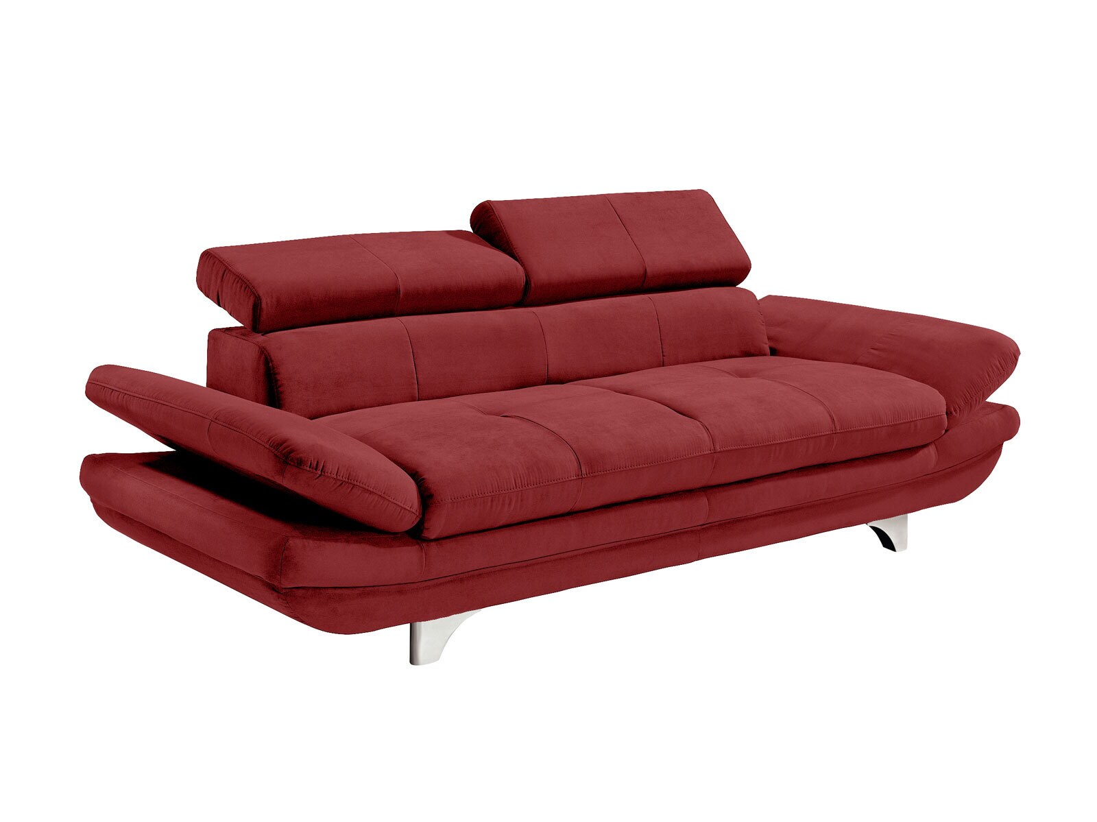 Sofa 3-Sitzer COTTA 104 x 233 cm Lederlook rot