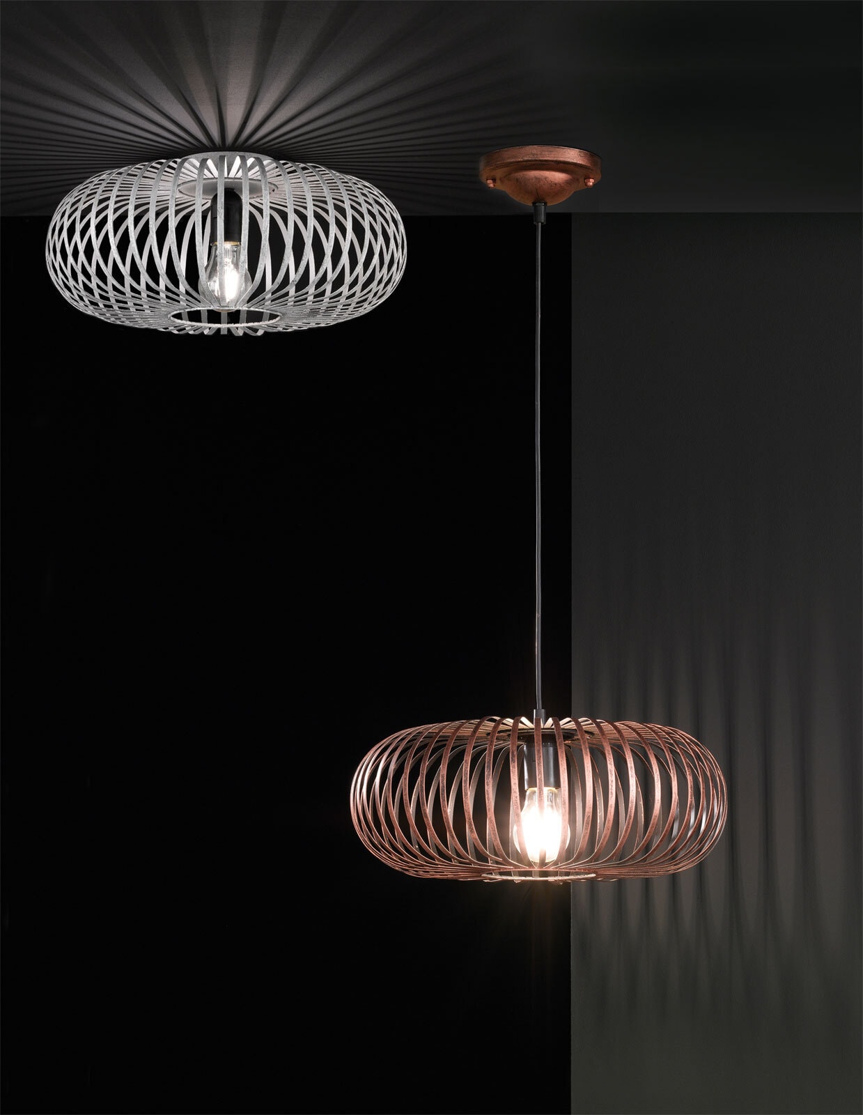 TRIO Retrofit Deckenlampe JOHANN braun