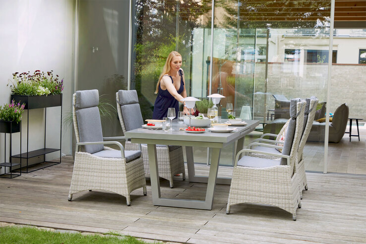 Garden FLAIR Positionsstuhl Garten LIA weißgrau /hellgrau
