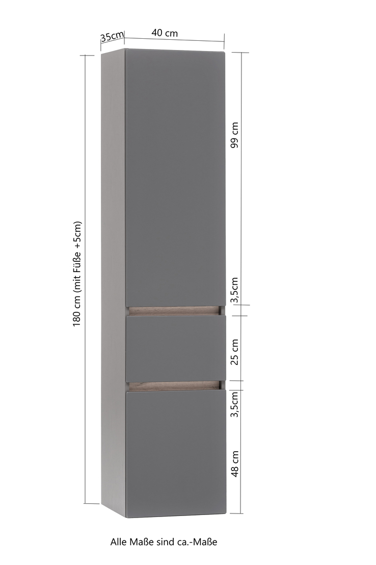 Bad-Hochschrank BRÜGGE grau
