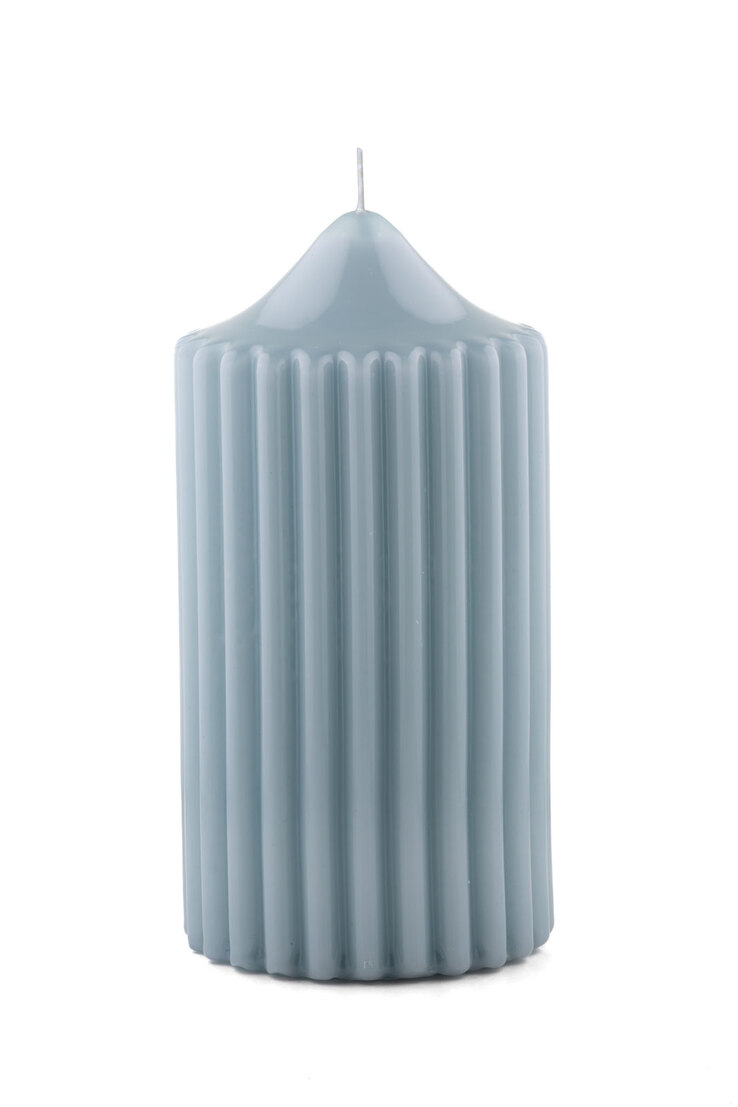 ENGELS KERZEN Rillenkerze 8/H15 cm gletscherblau
