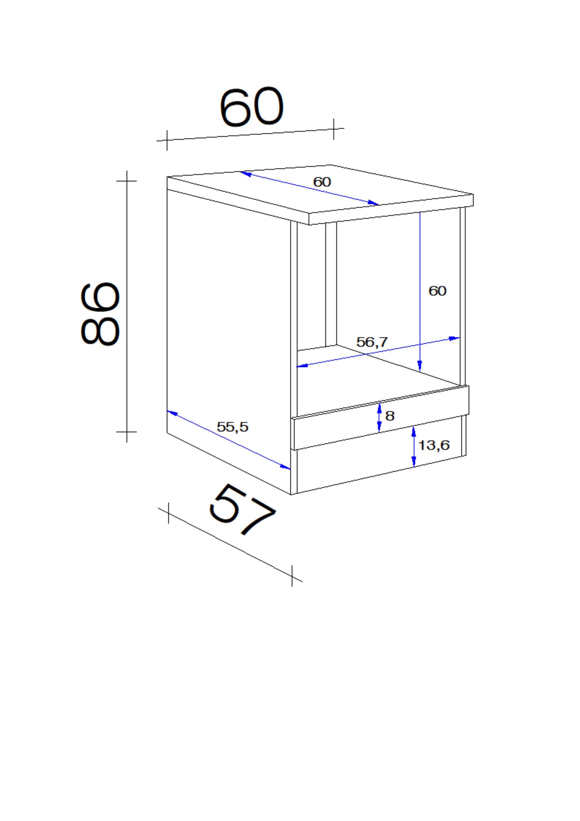 Herdumbauschrank NEO HU60 60 x 86 x 57 cm weiß