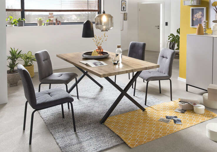 CASAVANTI Esstisch 160 x 90 cm braun/schwarz
