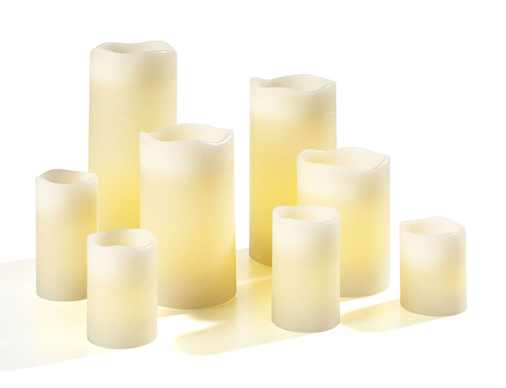 casaNOVA LED Kerzen 8-teilig Set weiß 5x6cm