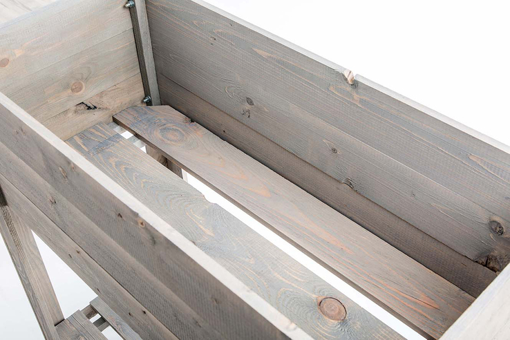 holz4home Hochbeet 80 x 37 cm grauweiß