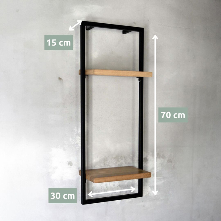 holz4home Wandregal 30 x 70 cm Eiche geölt