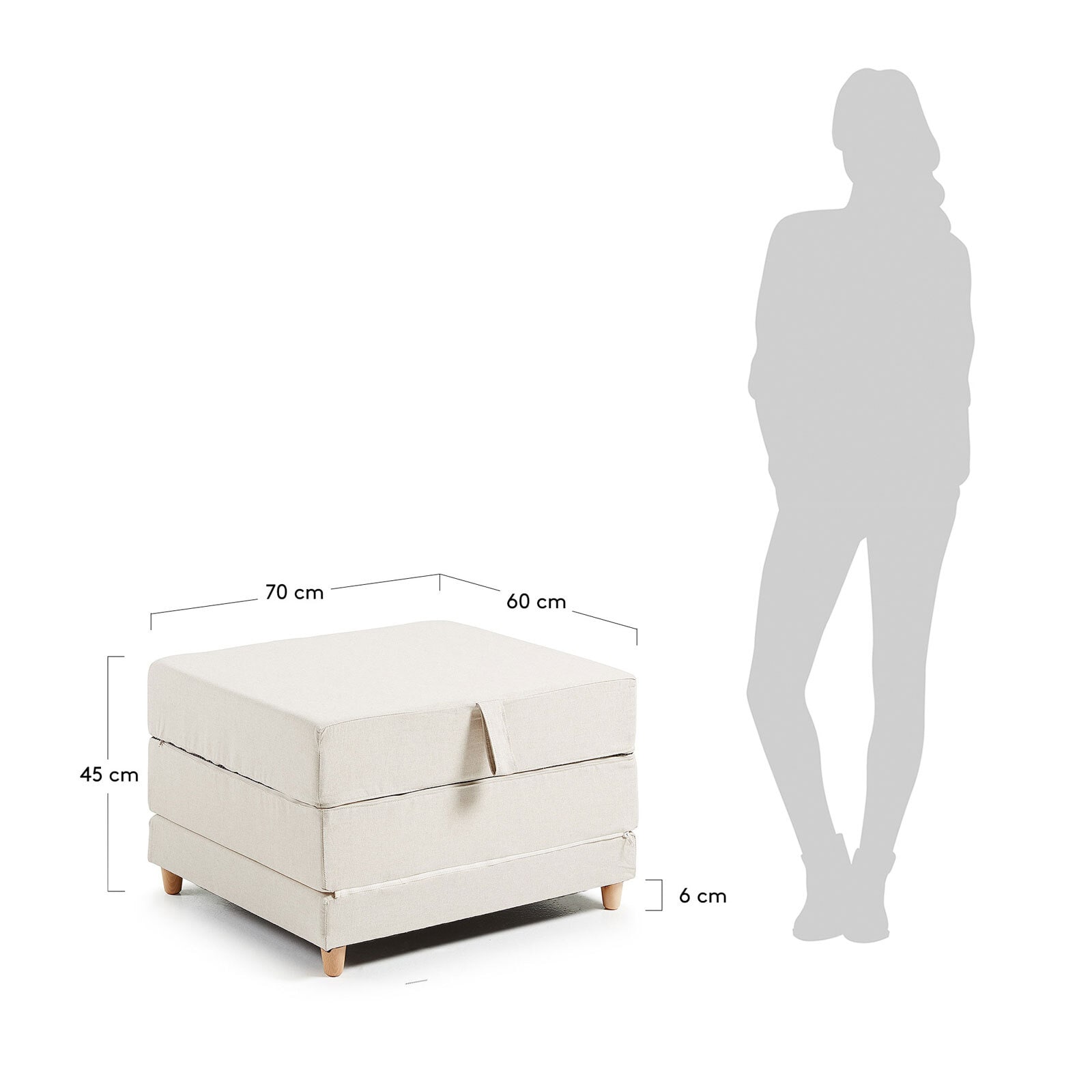 Kave Home Pouf LIZZIE beige