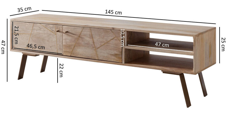TV-Lowboard 145 x 47 cm braun