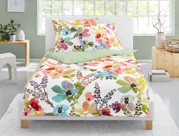irisette Mako-Satin-Bettwäsche JUWEL-K 155 x 220 cm mehrfarbig