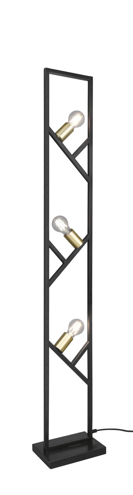 TRIO Retrofit Stehlampe BELA schwarz /goldfarbig