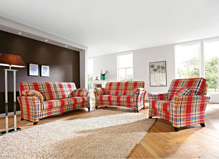 SCHRÖNO Sofa 3-Sitzer SYDNEY Stoffbezug kariert