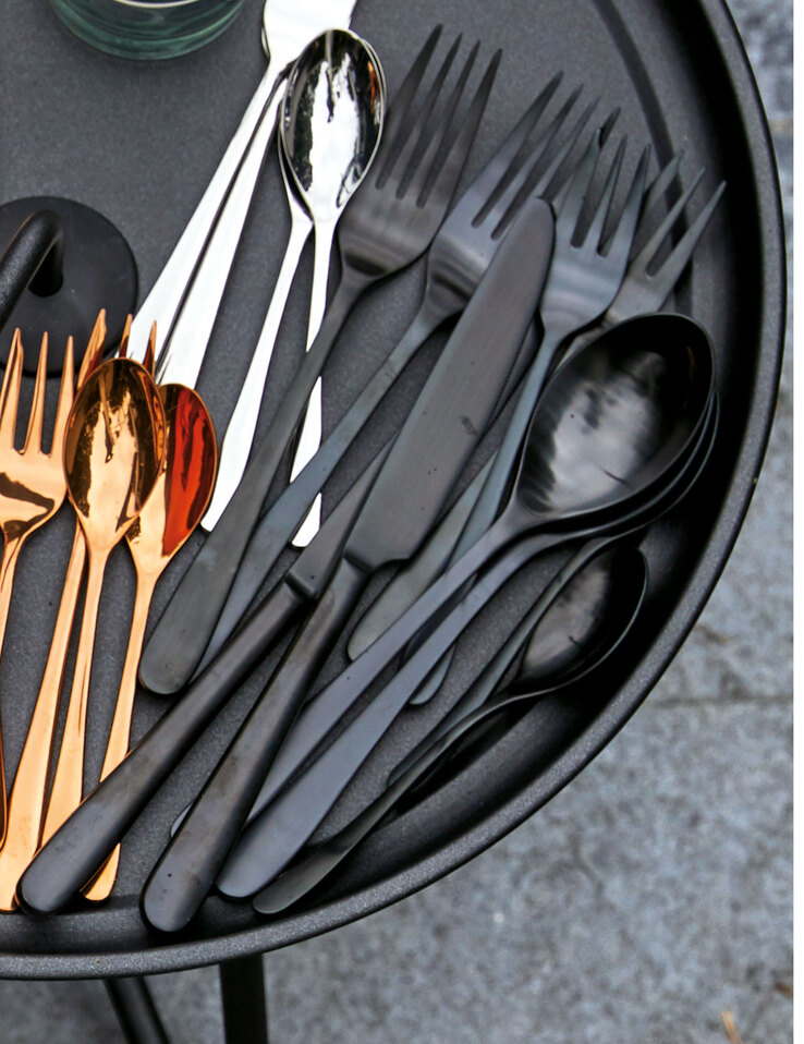 JUSTINUS Besteck-Set JOY 24-teilig Edelstahl schwarz