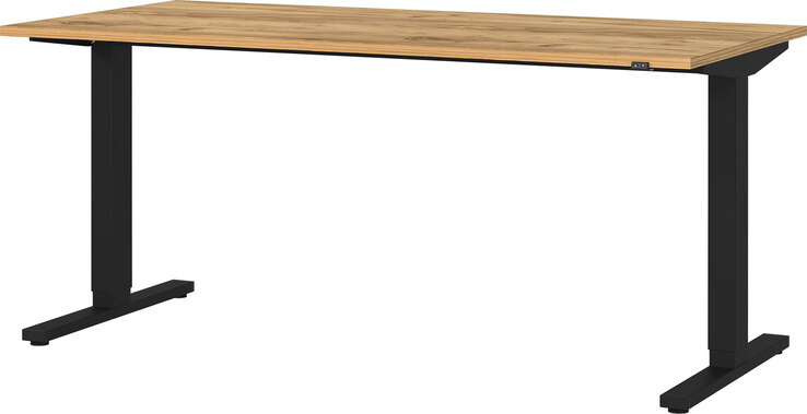 Schreibtisch AGENDA Höhenverstellbar 160 x 80 cm Graphit/ Navarra Eiche