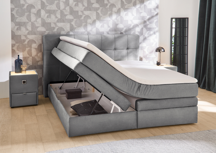 Boxspringbett AMY 180 x 200 cm grau