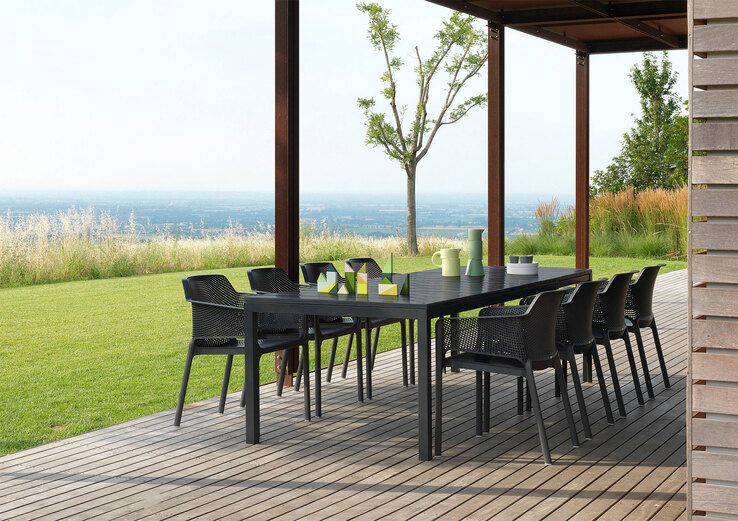 NARDI Stapelstuhl Garten NET AL 2er Set anthrazit