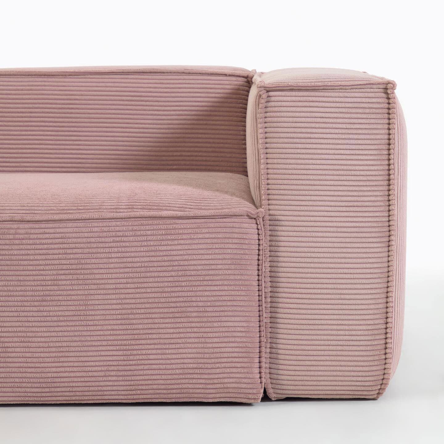 Kave Home Ecksofa BLOK 290 x 290 cm Cord rosa