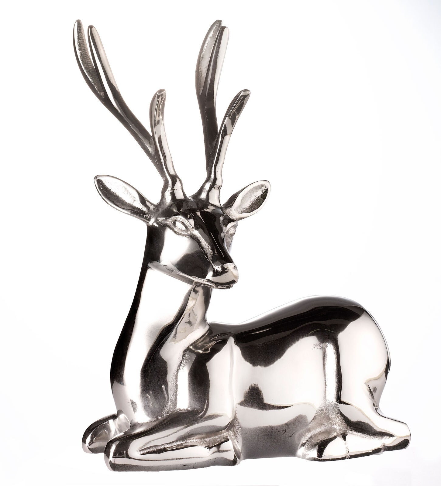 casaNOVA Weihnachten Dekofigur Hirsch 23,5 cm Aluminium