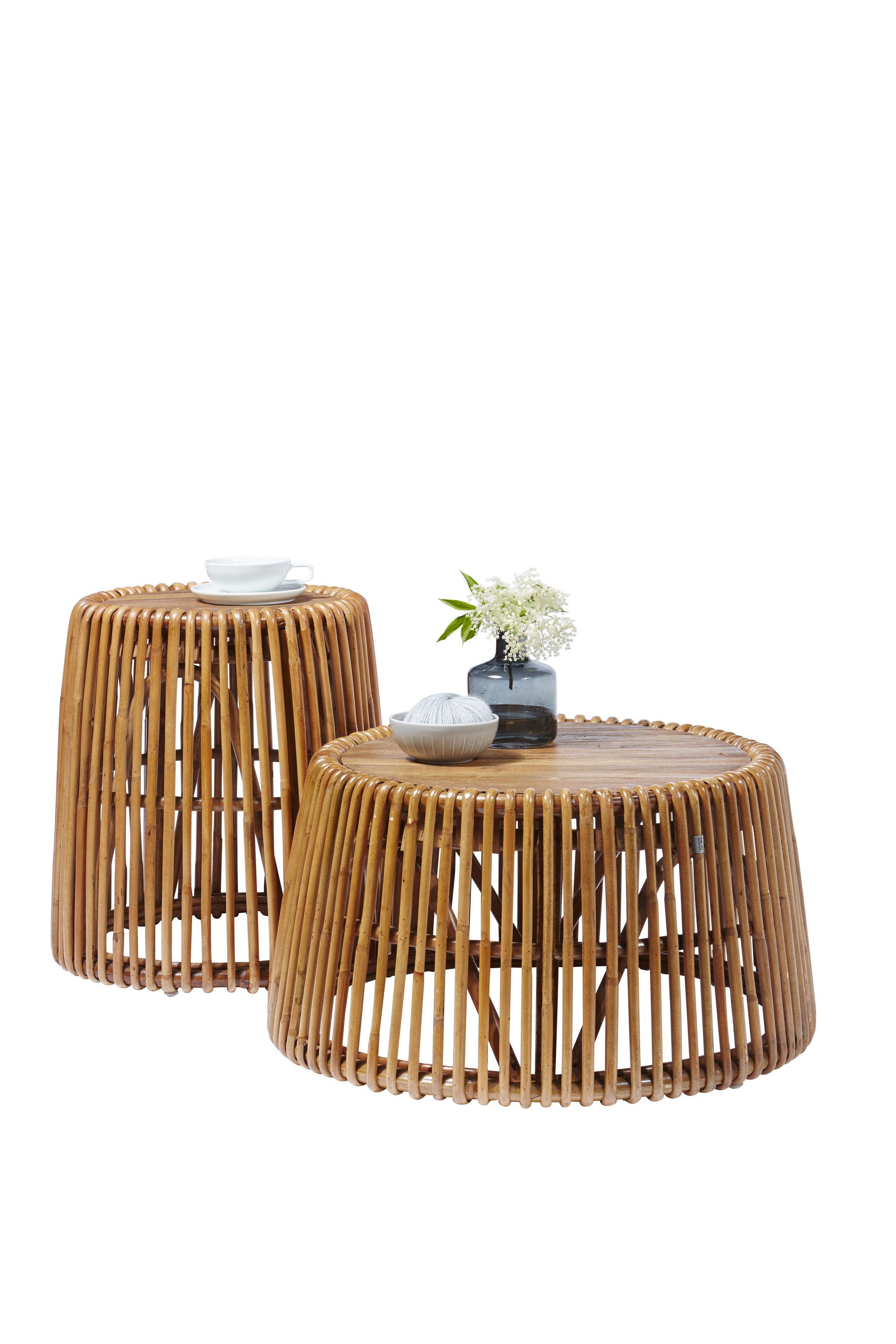 TOM TAILOR Beistelltisch 50 x 50 cm Rattan/reyceltes Teakholz natur