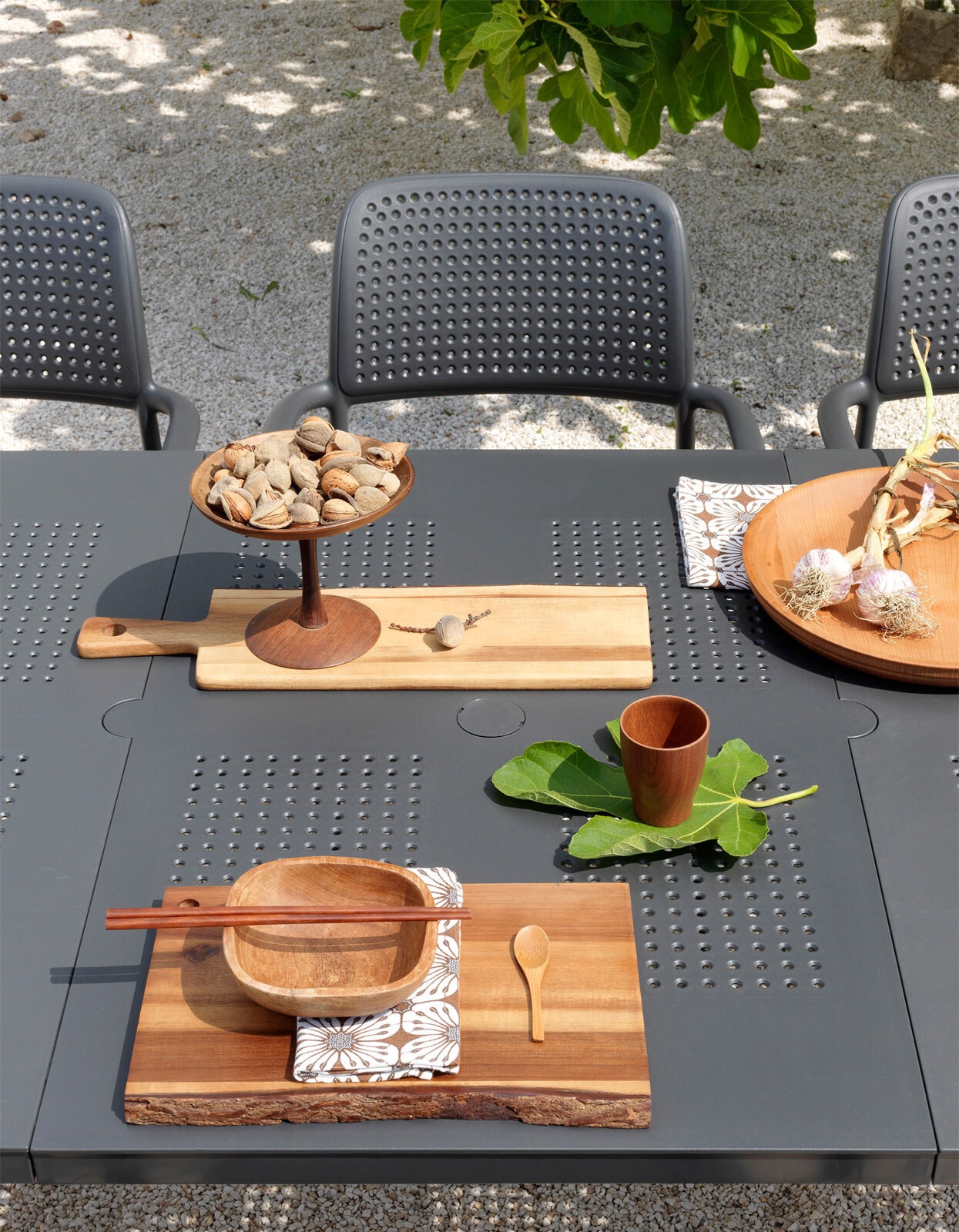 NARDI Dining Gartentisch LEVANTE 160-220 x 100 cm anthrazit