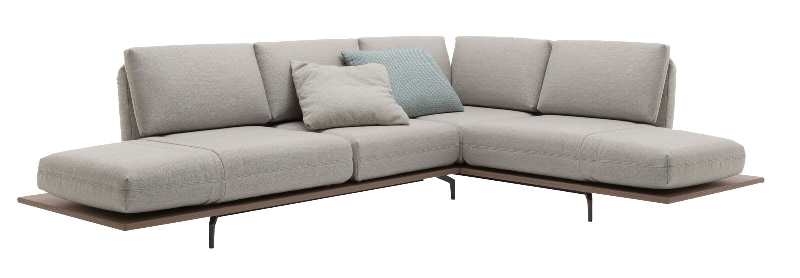 ROLF BENZ Ecksofa AURA 288 x 215 cm hellgrau