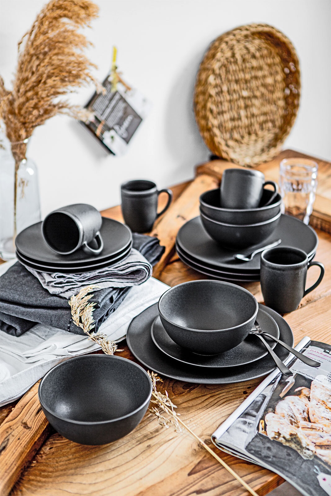 CreaTable Müslischale SOFT TOUCH 6er Set schwarz matt