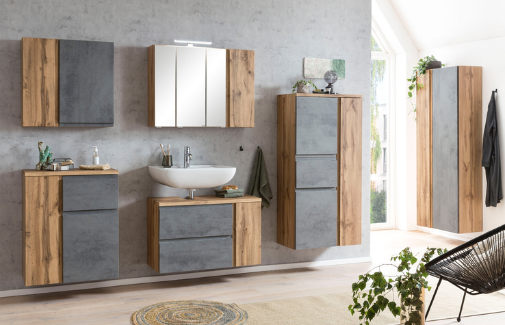 Bad-Spiegelschrank GENT braun MDF-Tür rechts
