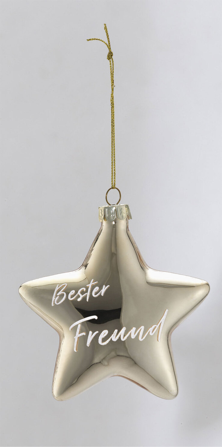 casaNOVA Weihnachtsbaumschmuck Stern BESTER FREUND